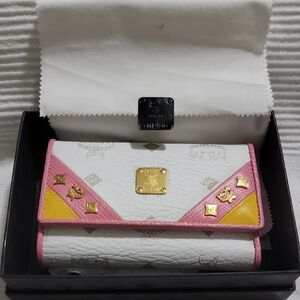 NWOT 18kt-Plated MCM Tri-Color Wallet with Gold Accents